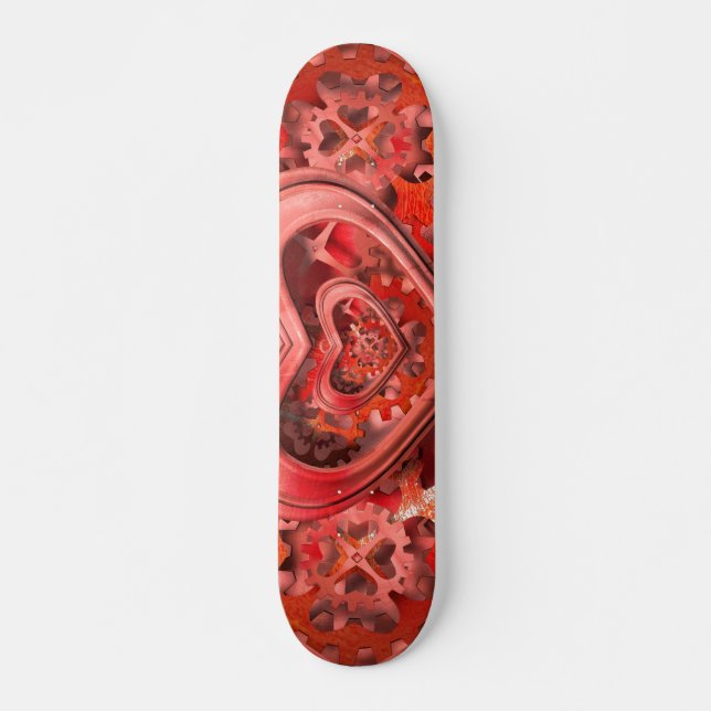 Stampunk, hjärtskateboard skateboard bräda 20,5 cm (Framsida)