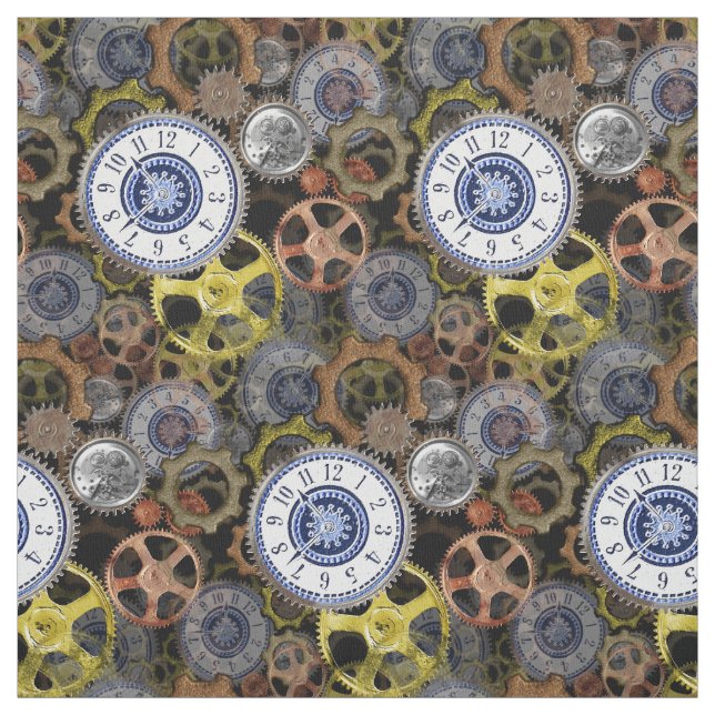 Stampunk hjul-kuggar ur ansikte mönster tyg (Provkarta)