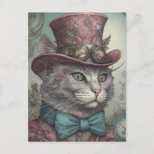 Stampunk Kattunge vykort