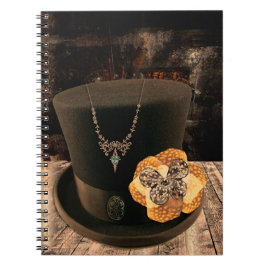 Stampunk Top hat Hardcover bärbar dator Anteckningsbok Med Spiral