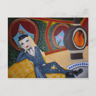 Stampunk ubåt kapten nära - vykort