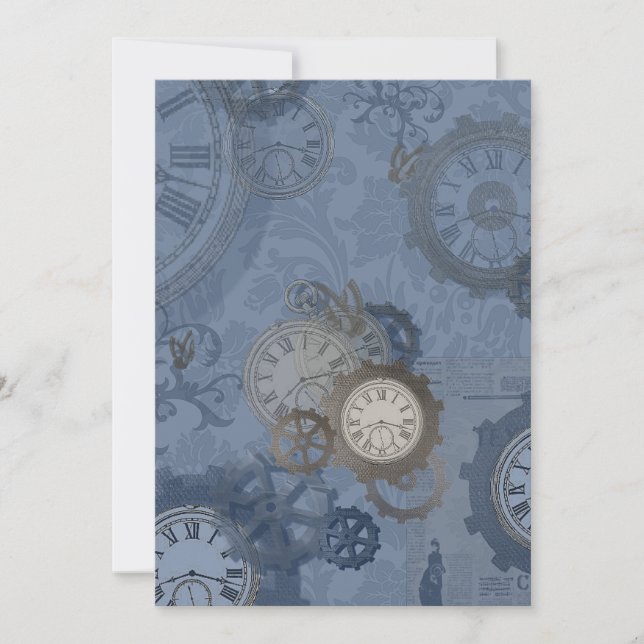 Stampunks blå utskrift meddelande (Framsida)