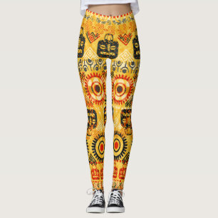 Stamrelaterade motiv: sömlöst etnisk mönster. leggings