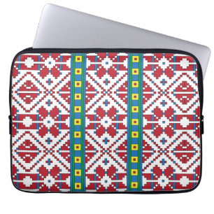 Stamrött, blått och vitt stjärnigt mönster laptop sleeve