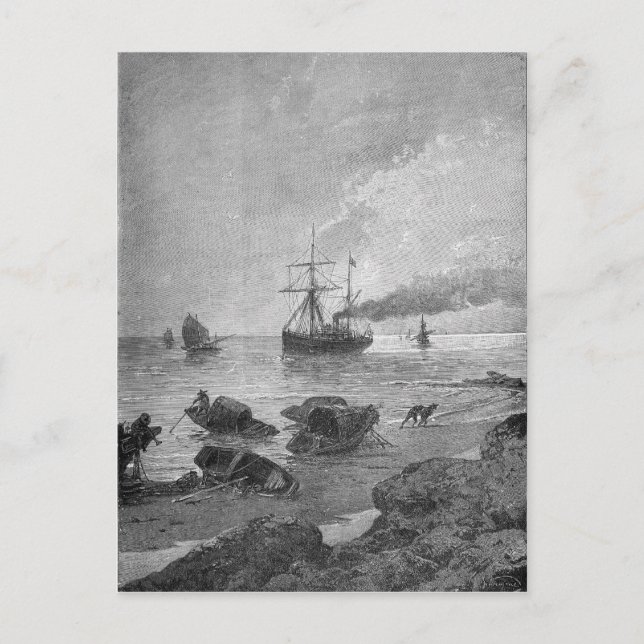 Stamskeppet Vladivostok vid floden Yangtze Vykort (Framsida)