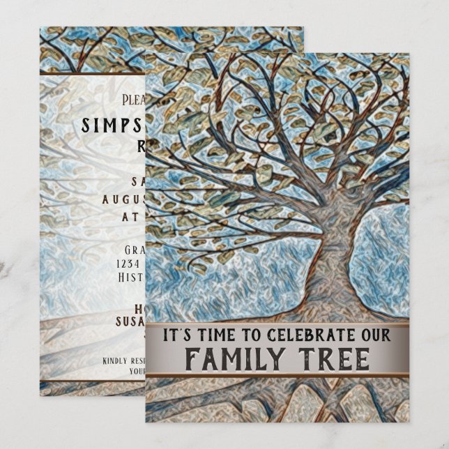 Stamträdmöteinbjudan Inbjudningar (Fram/baksida)