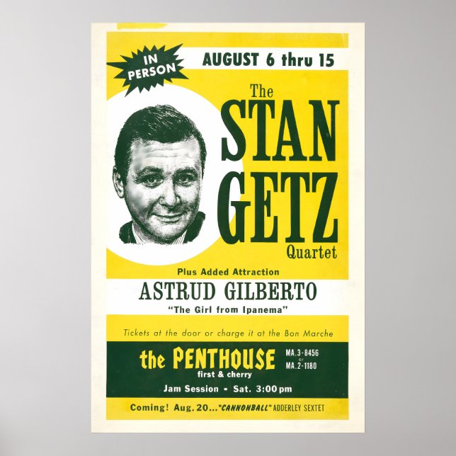 Stan Getz - Astrud Gilberto jazz-affisch - Flicka Poster (Framsidan)