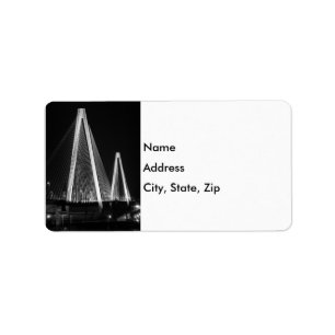 Stan Musial Veterans Bridge Grayscale Adressetikett
