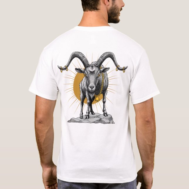 Stance of the Goat – Bold Artistic Animal Illustra T Shirt (Baksida)