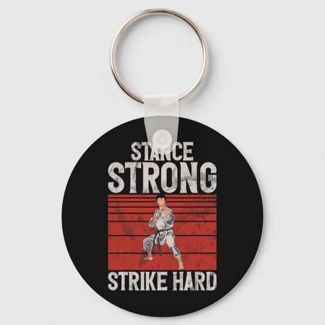 Stance Stark Slå Hård Karate  Nyckelring (Framsida)