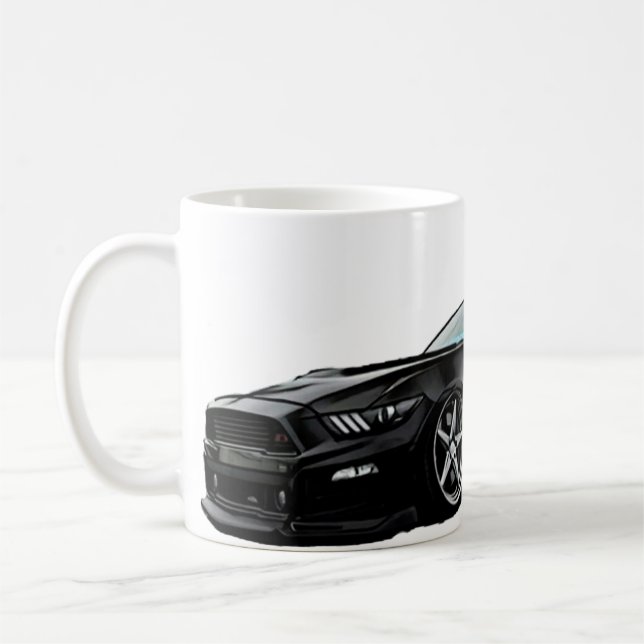 Stanced Black Mustang S550 Kaffemugg (Vänster)