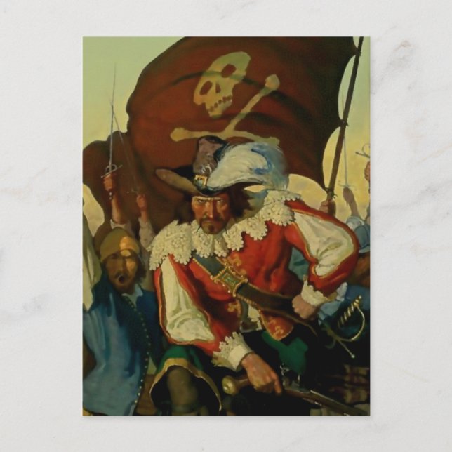 “Stand and Deliver” Piratkonst av NC Wyeth Vykort (Framsida)