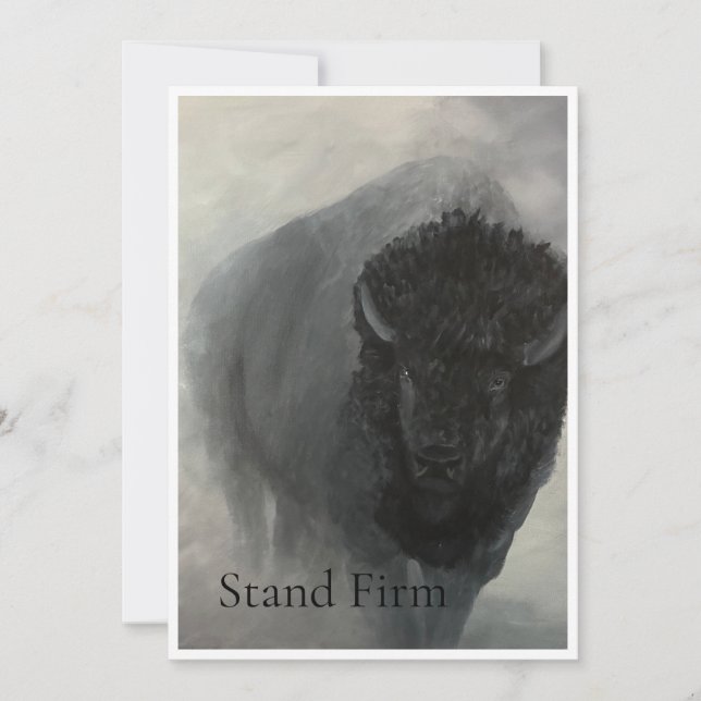 Stand Firm Bison Inspirationskonstkort (Framsida)