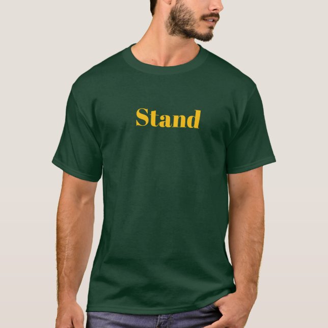 Stand Logotyp Skoggrön Herr Bomull   T Shirt (Framsida)