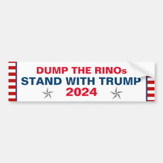 STAND MED TRUMP 2024 BUMPER STICKER BILDEKAL