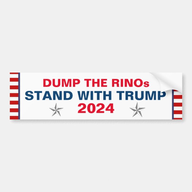 STAND MED TRUMP 2024 BUMPER STICKER BILDEKAL (Framsidan)