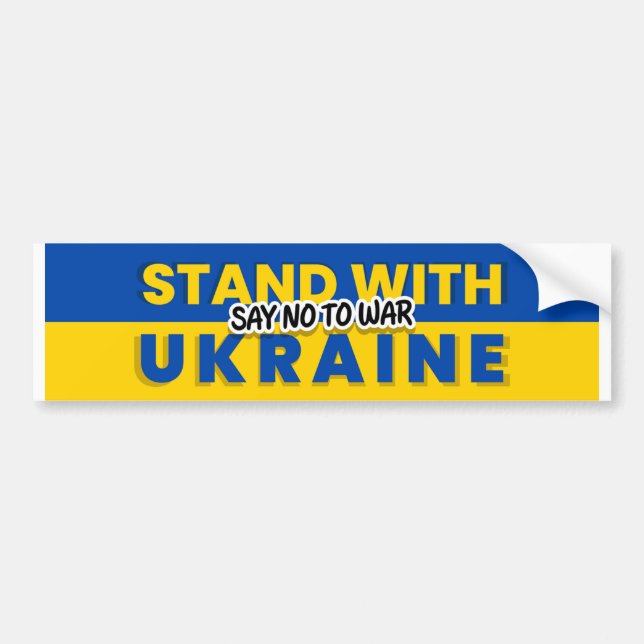 STAND MED UKRAINA - SÄG NEJ TILL KRIG BILDEKAL (Framsidan)
