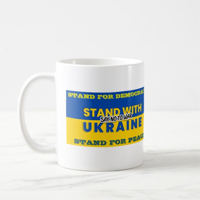 STAND MED UKRAINA - SÄG NEJ TILL KRIG KAFFEMUGG (Vänster)