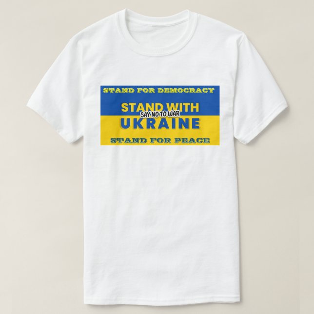 STAND MED UKRAINA - SÄG NEJ TILL KRIG T SHIRT (Design framsida)