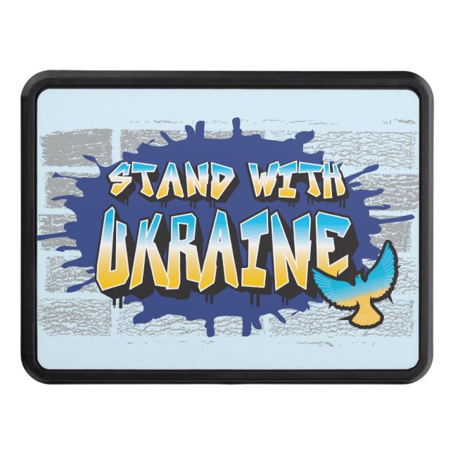 STAND MED UKRAINAS Gräsmatta Loyalty Support-tecke Dragkroksskydd (Framsidan)