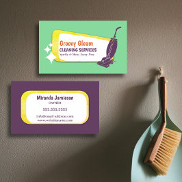 Stand Out Retro Vacuum Professional Cleaning Visitkort