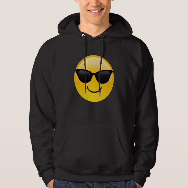 Stand Out with a Smile Awesome Smiling Face Shades Hoodie (Framsida)