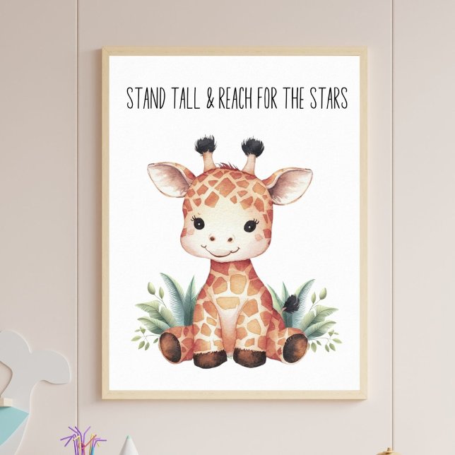 stand Tall - Baby Giraffe Safari Nursery Art Poster (Skapare uppladdad)