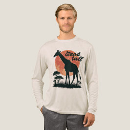Stand Tall Giraffe Silhouette Motivational Safari T Shirt