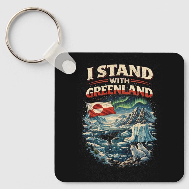 Stand with Greenland Nyckelring (Framsida)