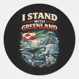 Stand with Greenland Runt Klistermärke