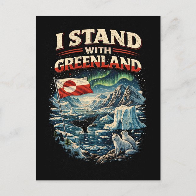 Stand with Greenland Vykort (Framsida)