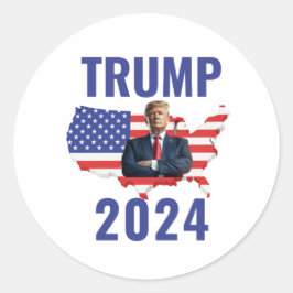 Stand with Trump: Gear Up for 2024! Runt Klistermärke