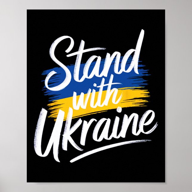 Stand With Ukraine Support Solidarity Peace Ukrain Poster (Framsidan)