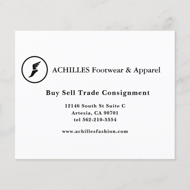 Standard, 3,5 tum x 2,0 tum Affärskort Flygblad (Framsidan)