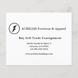 Standard, 3,5 tum x 2,0 tum Affärskort Flygblad