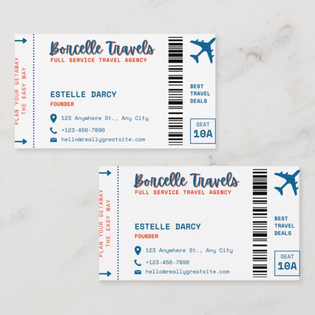 Standard, 3,5 tum x 2,0 tum Affärskort Visitkort (Fram/baksida)