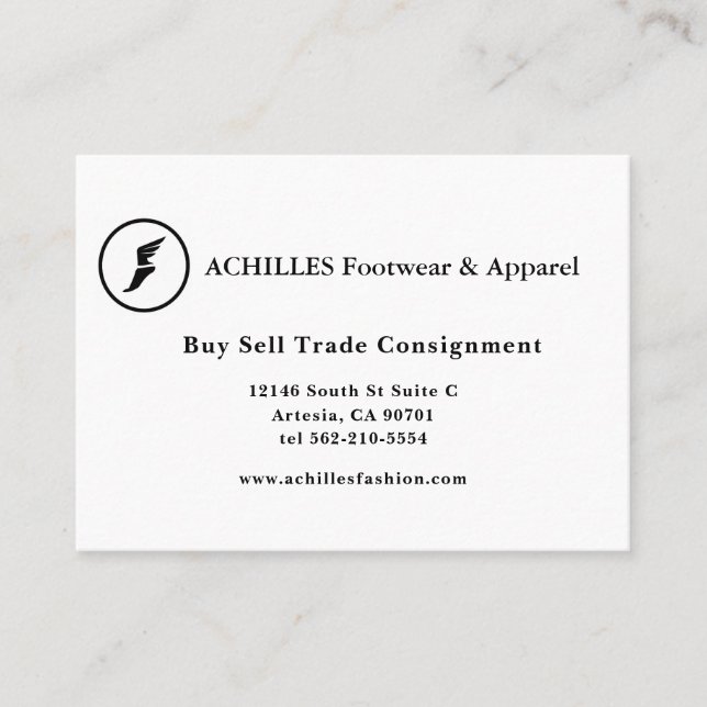 Standard, 3,5-tums x 2,0-tums Affärskort Flyer-fot Visitkort (Framsida)