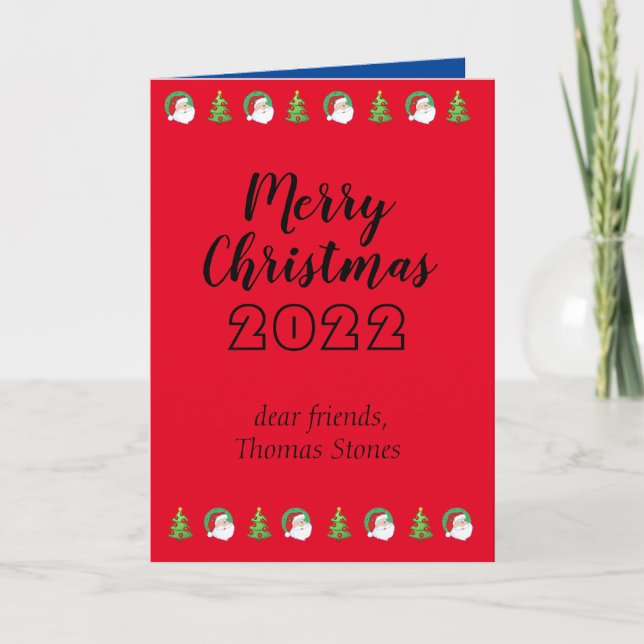 Standard, 5" x 7" Christmas Folded Holiday Card Helgkort (Framsida)