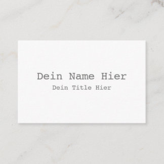 Standard, 8,5 x 5,5 cm Visitenkarte Visitkort