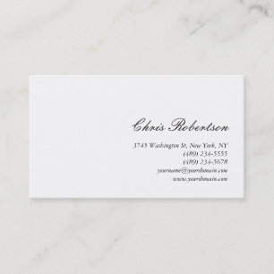 Standard Calligraphy Script White-Affärskort Visitkort