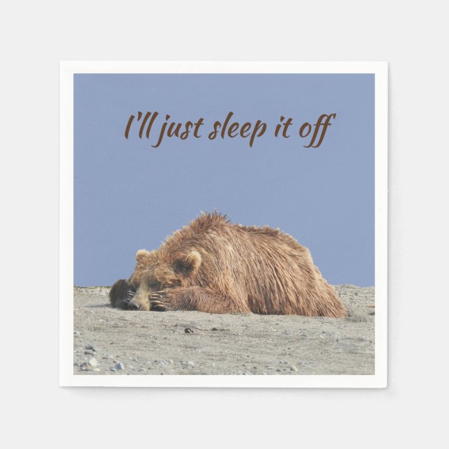 Standard Cocktail napkin w/ grizzly björn Pappersservett (Framsidan)