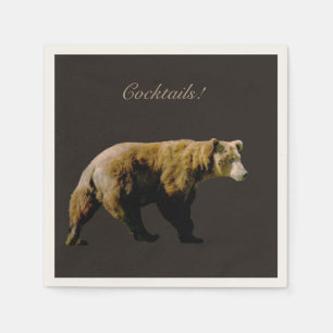 Standard Cocktail napkin w/ grizzly björn Pappersservett
