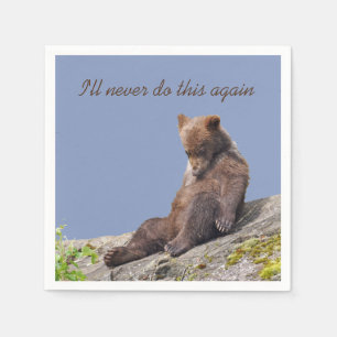 Standard Cocktail napkin w/ grizzly björn unge Pappersservett