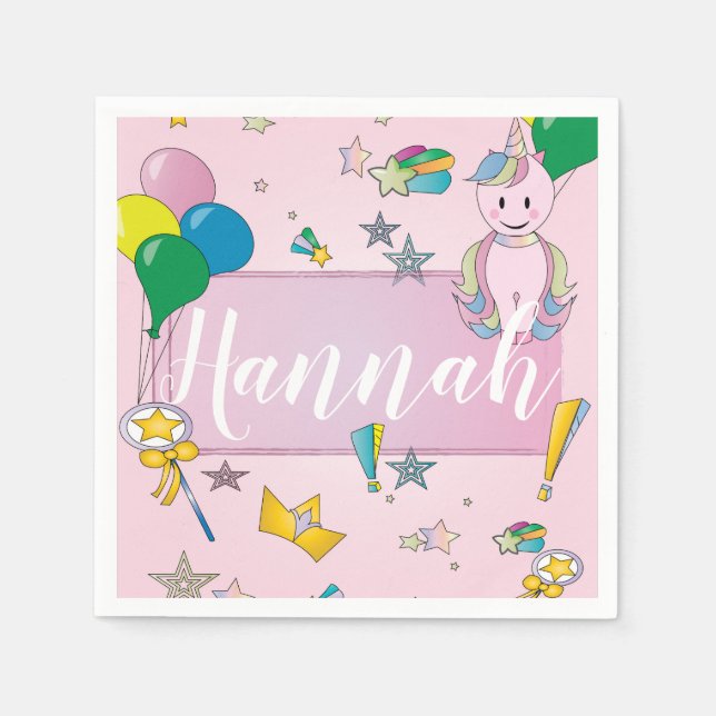 Standard Cocktail Papper Napkins Unicorn Pappersservett (Framsidan)