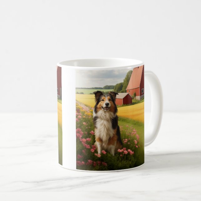 Standard Collie on Farm Kaffemugg (Framsida höger)