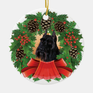 Standard kran för Schnauzerjulhelgdag Julgransprydnad Keramik