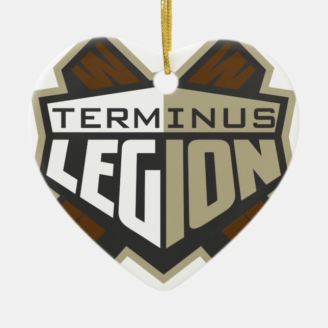 Standard logotyp för ändstationlegion julgransprydnad keramik (Framsidan)