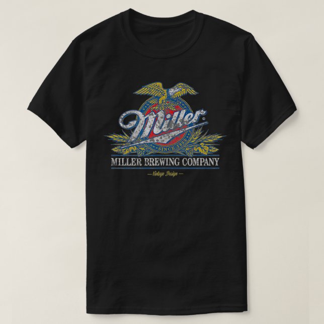 Standard Miller Eagle Vapensköld Beer T Shirt (Design framsida)
