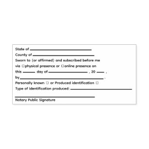 Standard Notary Jurat Självfärgande Stämpel