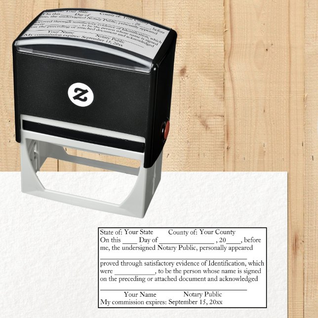 Standard Notary Public Acknotation Anpassningsbar Självfärgande Stämpel (Standard Notary Public Acknowledgement Custom Self-inking Stamp)